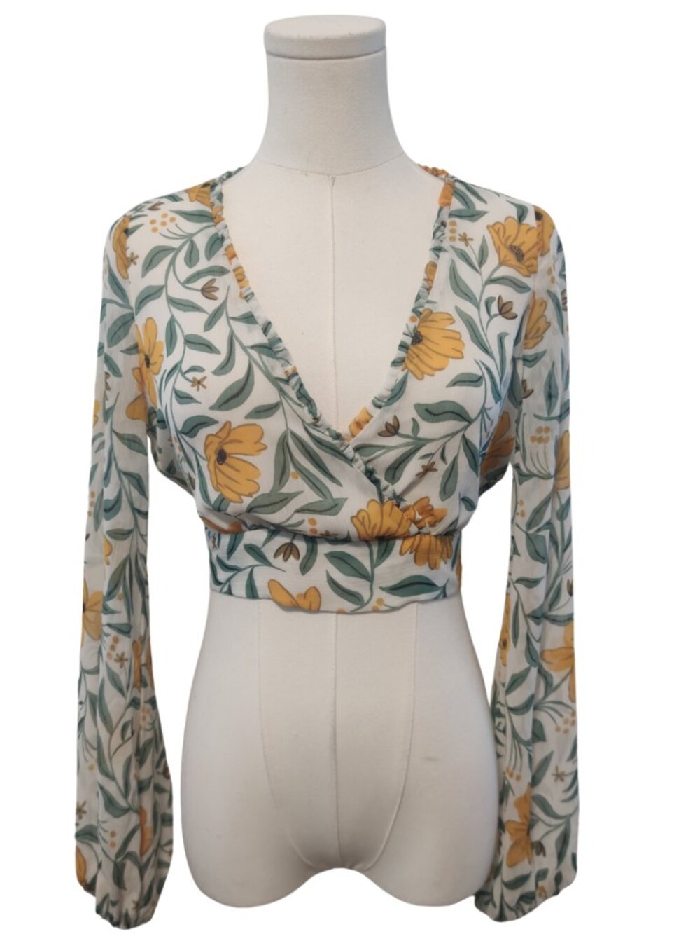 Zara Floral Wrap Crop Top